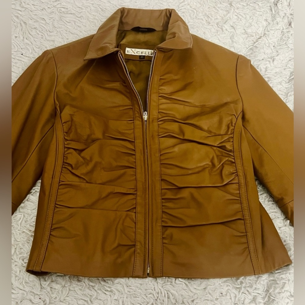 Tan Leather Jacket by Excelled